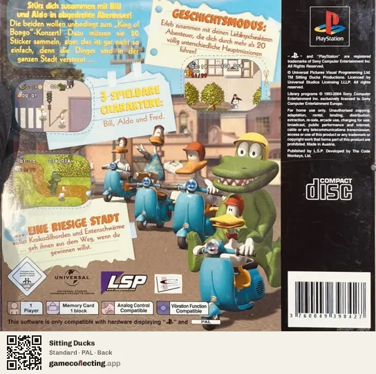 Sitting Ducks PlayStation, PAL box back