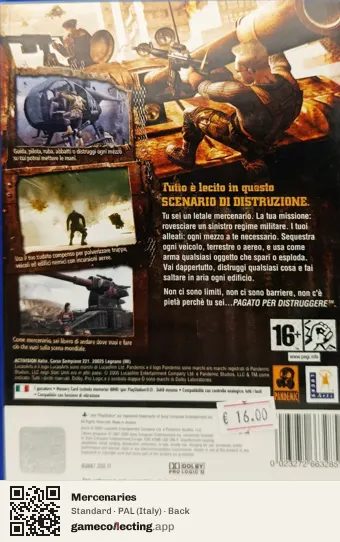 Mercenaries PlayStation 2, Italy box back