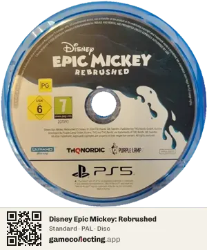 Disney Epic Mickey: Rebrushed PlayStation 5, PAL disc