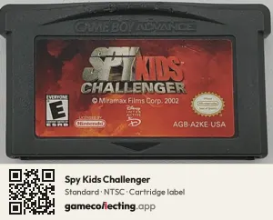 Spy Kids Challenger Game Boy Advance, NTSC cartridge label