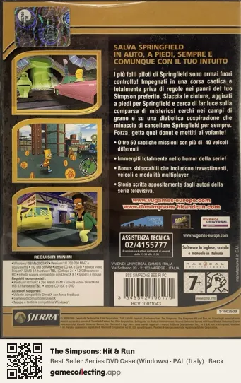 The Simpsons: Hit & Run Computer, Italy box back