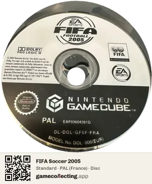 FIFA Soccer 2005 Nintendo GameCube, PAL disc