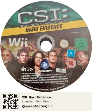 CSI: Hard Evidence Nintendo Wii, PAL disc
