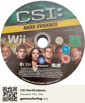CSI: Hard Evidence Nintendo Wii, PAL disc