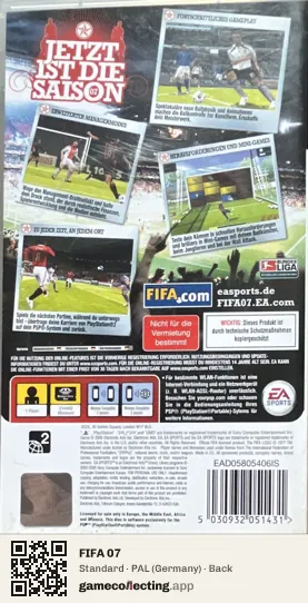 FIFA 07 PlayStation Portable, Germany box back
