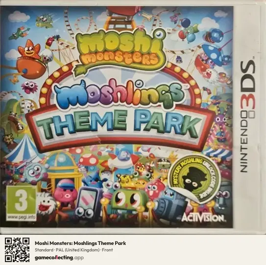 Moshi Monsters: Moshlings Theme Park Nintendo 3DS, United Kingdom box front