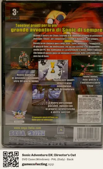 Sonic Adventure DX: Director's Cut Computer, Italy box back