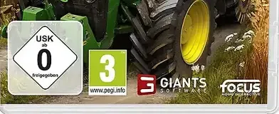 Farming Simulator 20, the USK square on its front