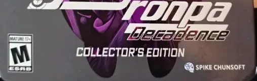 Danganronpa Decadence, the ESRB box on its front