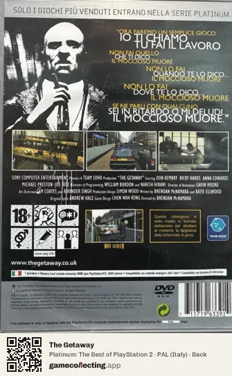 The Getaway PlayStation 2, Italy box back