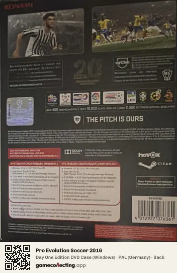 Pro Evolution Soccer 2016 Computer, Germany box back