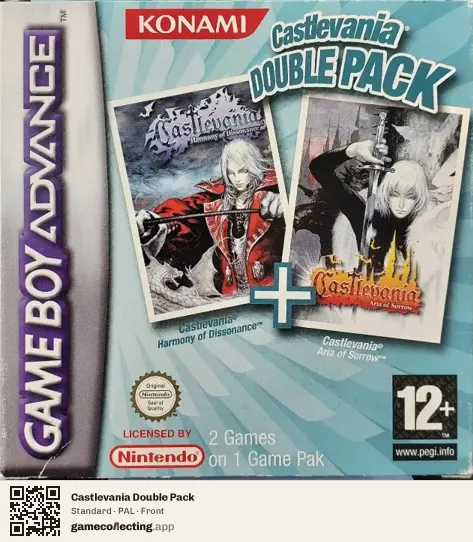 Castlevania Double Pack Game Boy Advance, PAL box front