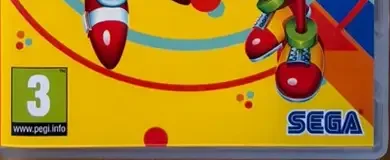 Sonic Mania, the PEGI square on its front