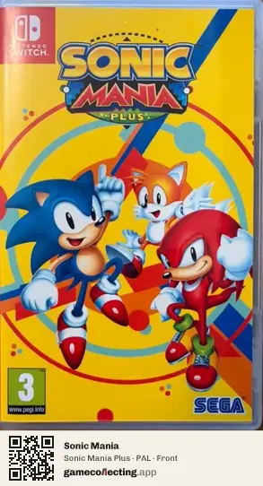 Sonic Mania Nintendo Switch, PAL box front
