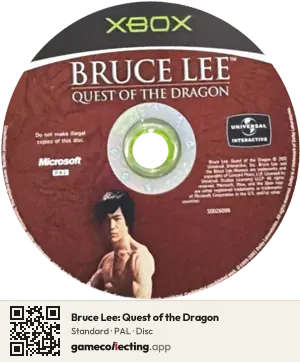 Bruce Lee: Quest of the Dragon Xbox, PAL disc