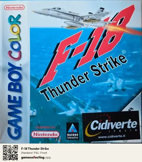 F-18 Thunder Strike Game Boy Color, PAL box front