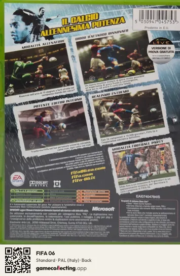 FIFA 06 Xbox, Italy box back