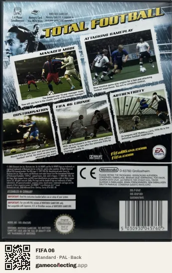 FIFA 06 Nintendo GameCube, PAL box back