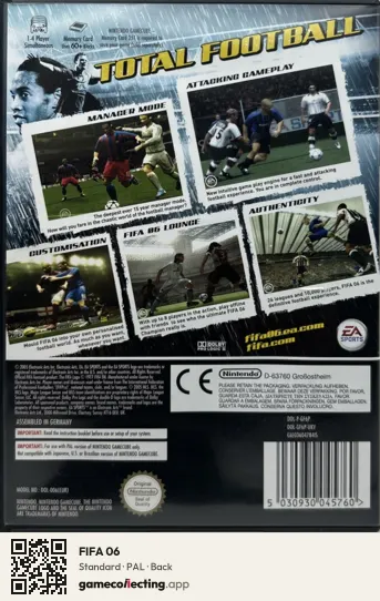 FIFA 06 Nintendo GameCube, PAL box back