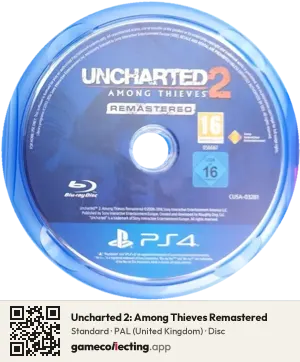 Uncharted 2: Among Thieves Remastered PlayStation 4, PAL disc