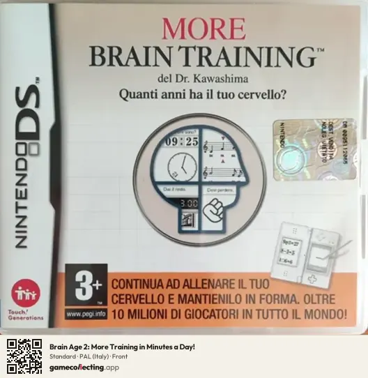 Brain Age 2: More Training in Minutes a Day! Nintendo DS, Italy box front