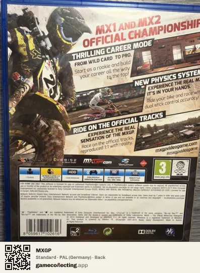 MXGP PlayStation 4, Germany box back