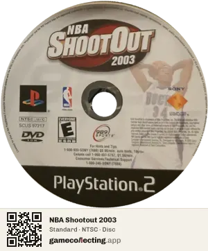 NBA Shootout 2003 PlayStation 2, NTSC disc