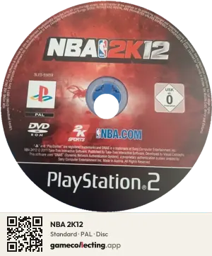 NBA 2K12 PlayStation 2, PAL disc