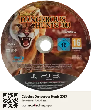 Cabela's Dangerous Hunts 2013 PlayStation 3, PAL disc