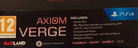 Axiom Verge, the PEGI square on its front