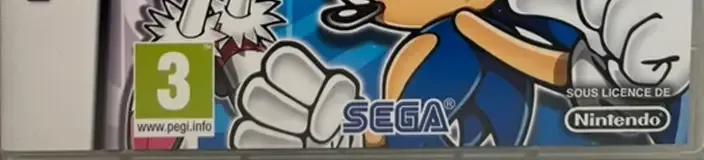 Sonic Rush, the PEGI square on its front
