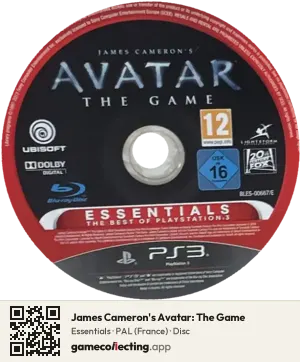 James Cameron's Avatar: The Game PlayStation 3, PAL disc