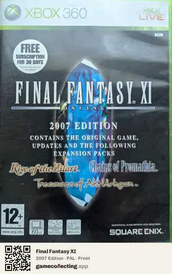 Final Fantasy XI Xbox 360, PAL box front