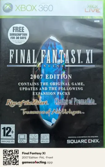 Final Fantasy XI Xbox 360, PAL box front