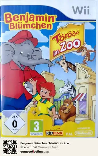 Benjamin Blümchen: Törööö! im Zoo Nintendo Wii, Germany box front
