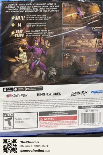 The Phantom PlayStation 5, NTSC box back