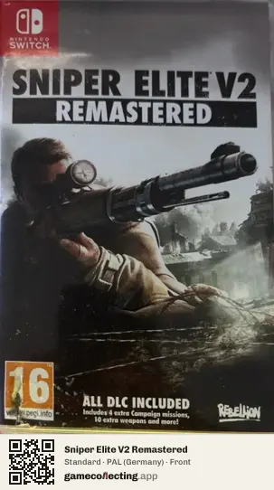 Sniper Elite V2 Remastered Nintendo Switch, Germany box front