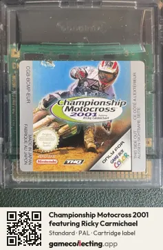 Championship Motocross 2001 featuring Ricky Carmichael Game Boy Color, PAL cartridge label