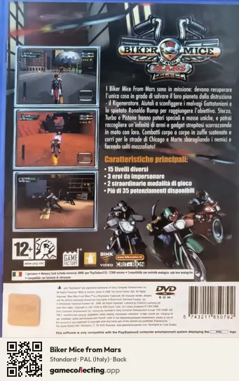 Biker Mice from Mars PlayStation 2, Italy box back