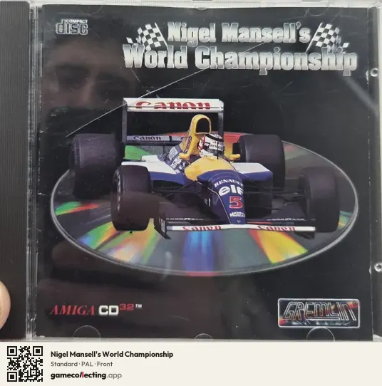 Nigel Mansell's World Championship Amiga CD32, PAL box front