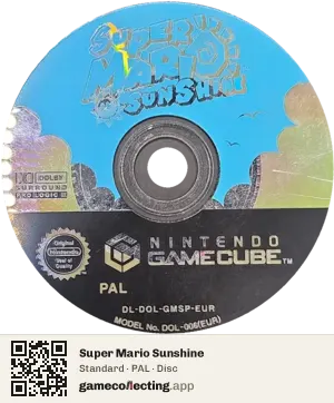 Super Mario Sunshine Nintendo GameCube, PAL disc