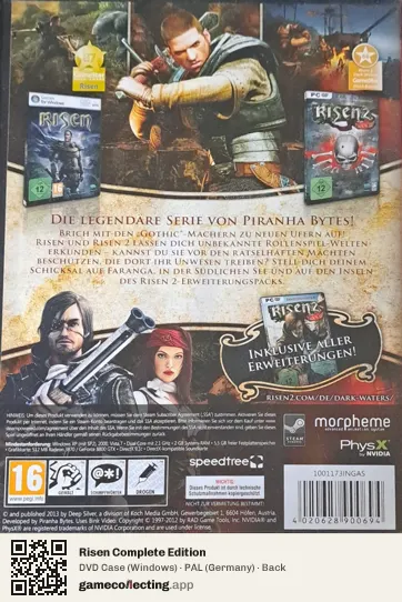 Risen Complete Edition Computer, Germany box back