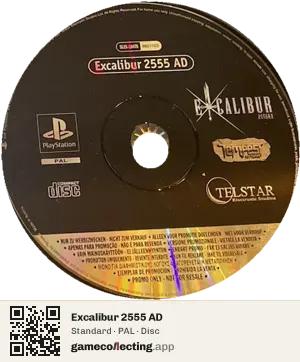 Excalibur 2555 AD PlayStation, PAL disc