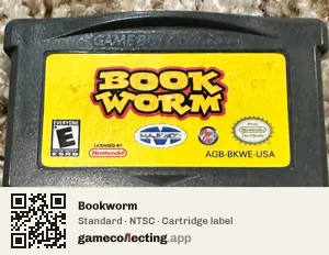 Bookworm Game Boy Advance, NTSC cartridge label