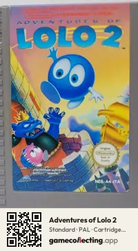 Adventures of Lolo 2 Nintendo Entertainment System, PAL cartridge label