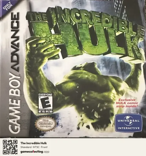 The Incredible Hulk Game Boy Advance, NTSC box front
