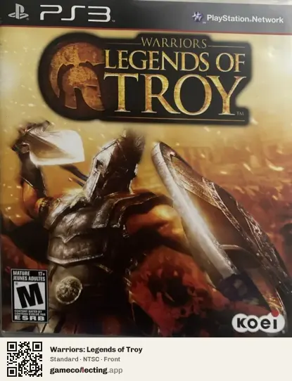 Warriors: Legends of Troy PlayStation 3, NTSC box front
