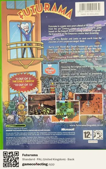 Futurama Xbox, United Kingdom box back