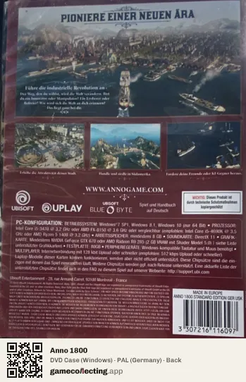 Anno 1800 Computer, Germany box back