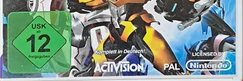 Transformers Prime: The Game, the USK square on its front